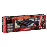 Клавиатура игровая, механическая Defender Hawk GK-418 RU,радуж,97кн,1,5м,корич.свитч (1/20)