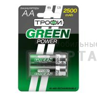 Аккумуляторная батарейка NiMH Трофи HR6-2BL 2500 mAh GREEN POWER (20/240/11520)