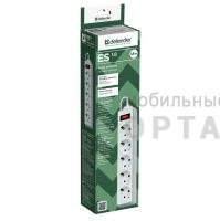 Сетевой фильтр DEFENDER ES, 5 розеток, белый, 1.8 м. (1/45)