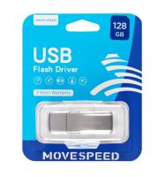 Флешка USB 128 Гб Move Speed YSUKD, USB3.0, R/W-100/20 MB/s, серебристый