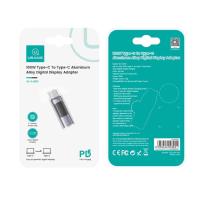 Переходник Type-C(m)-Type-C(f) Usams AU18 US-SJ682, дисплей, серый, темный