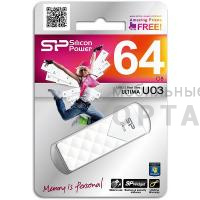 Флешка USB 64 Гб Silicon Power  Ultima U03  белый