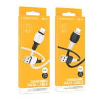 Кабель USB to Lightning Borofone BX84 Rise, 1.0м, 2.4A, белый