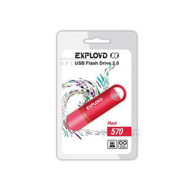 Флешка USB 4 Гб Exployd 570, USB2.0, пластик, красный